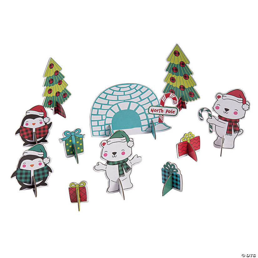 3D Holiday Build & Play Scene Giveaway Kits - 12 Pc. Image