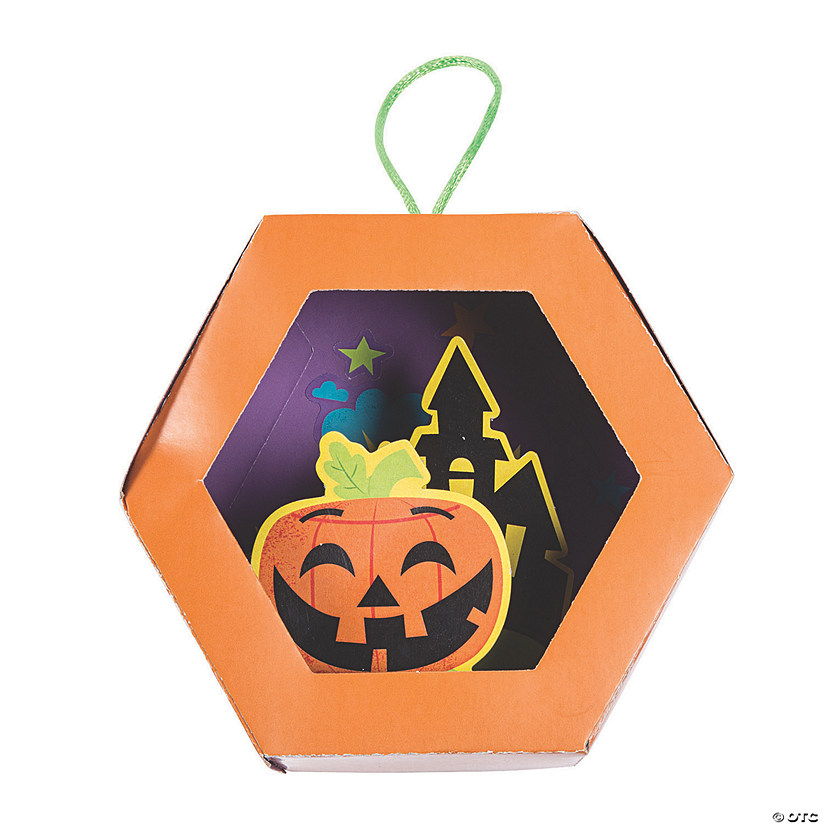 3D Jack-O&#8217;-Lantern Ornament Craft Kit - Makes 12 Image