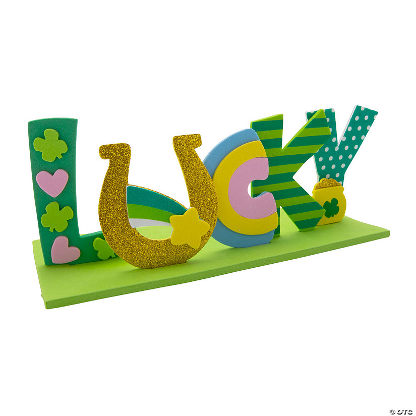 3D Lucky St. Patrick&#8217;s Day Sign Craft Kit - Makes 12 Image
