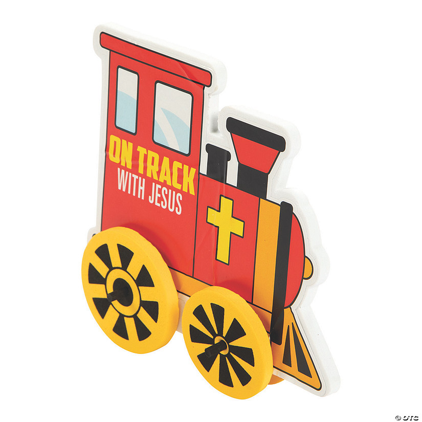 3D on the Right Track with Jesus Train Craft Kit - Makes 12 Image