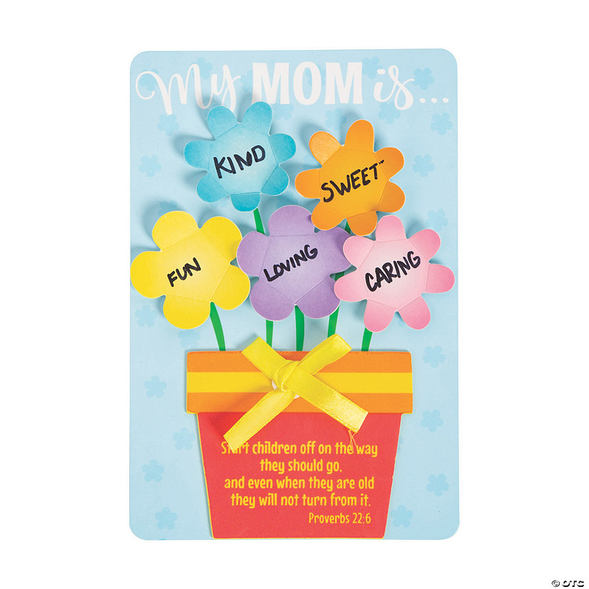 3D Religious Mother&#8217;s Day Flower Cardstock & Foam Craft Kit - Makes 12 Image