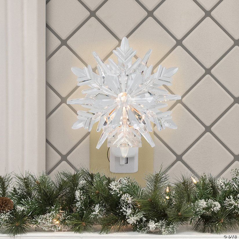3D Snowflake Night Light - 6" - Clear Image