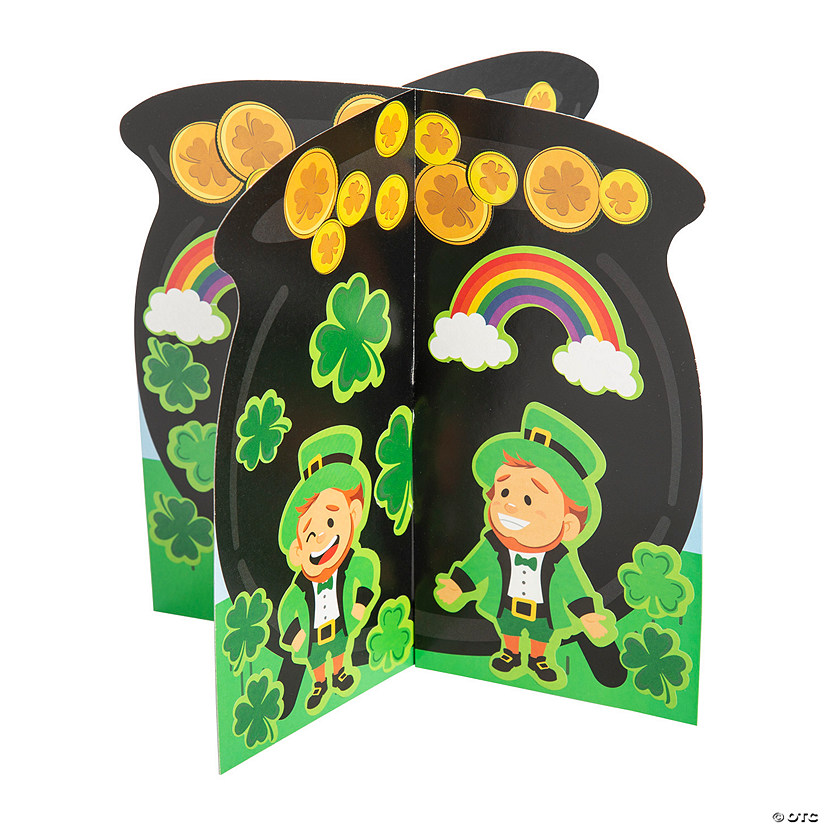 3D St. Patrick&#8217;s Day Pot of Gold Sticker Scenes - 12 Pc. Image