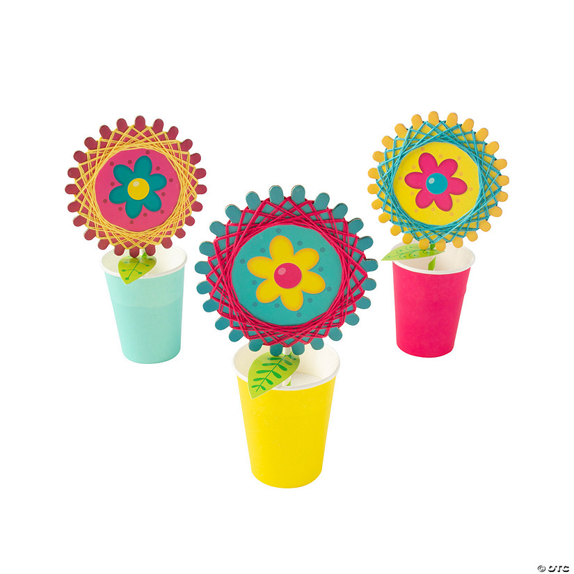 3D String Art Flower Pot Craft Kit Makes 12 Oriental Trading
