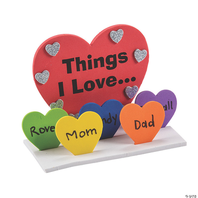 3D Things I Love Heart Craft Kit - Makes 12 Image