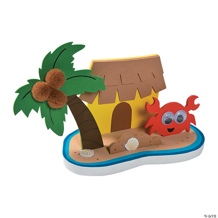 3D Tropical Island Scene Craft Kit - Makes 12 Image