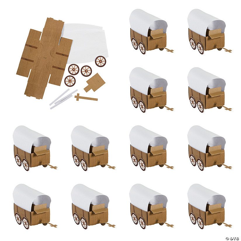 3D Western Covered Wagon Craft Kit Makes 12