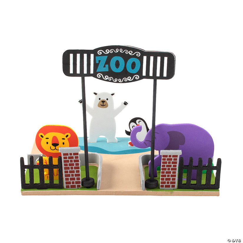 3D Zoo Scene Craft Kit - Makes 12 Image