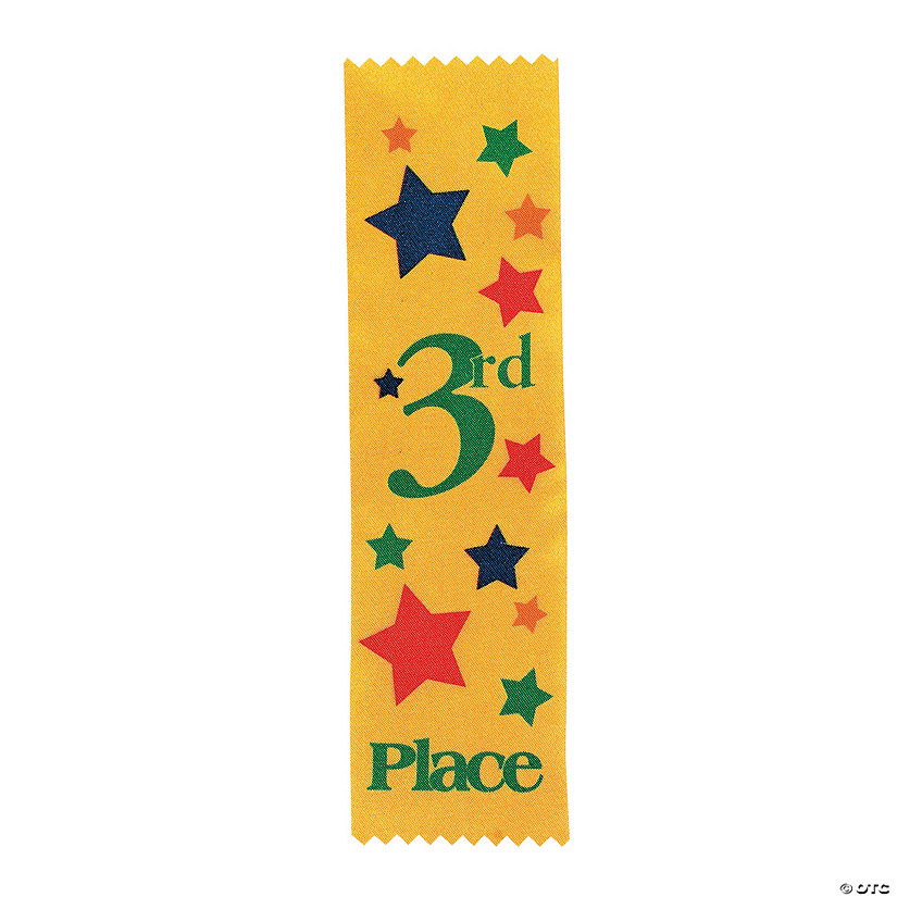 &#8220;3rd Place&#8221; Yellow Award Ribbons - 12 Pc. Image
