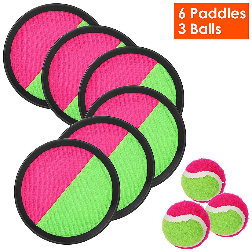 3Sets Toss and Catch Ball Throw Catch Ball Paddle Outdoor Ball Game