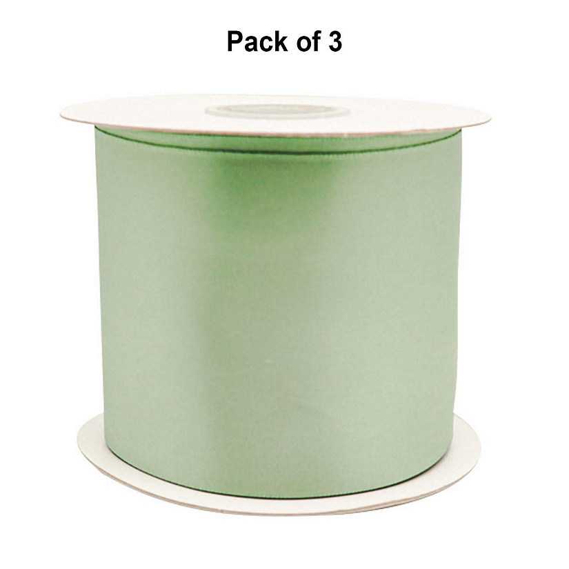 3"x 25 yards Sage Single Face Satin Gift Ribbon Image