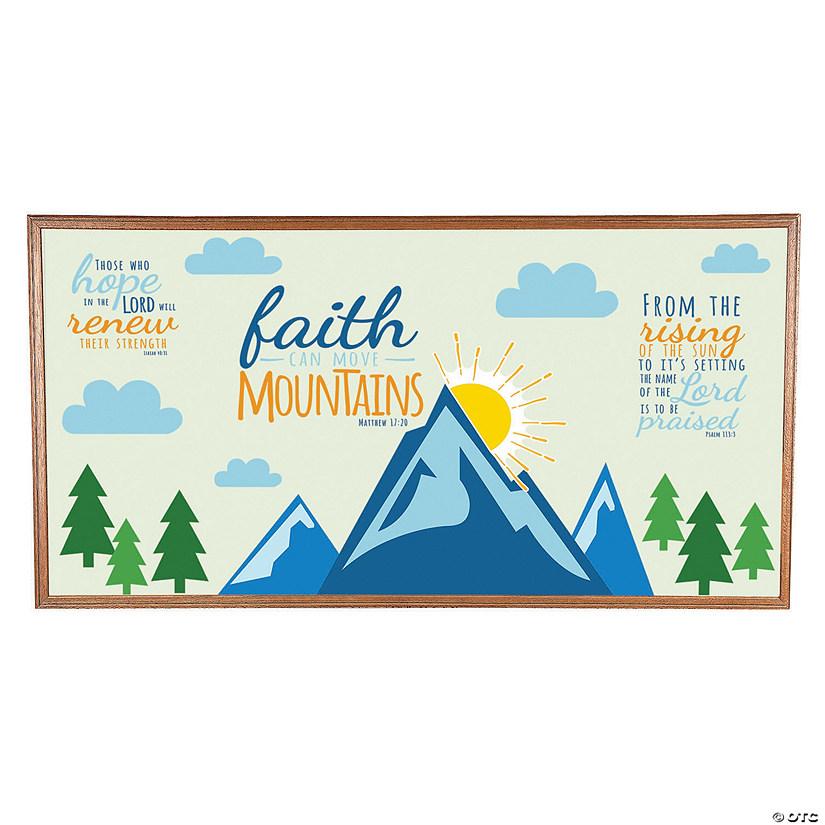 4 1/2" - 13 1/2" Faith Can Move Mountains Bulletin Board Set - 10 Pc. Image