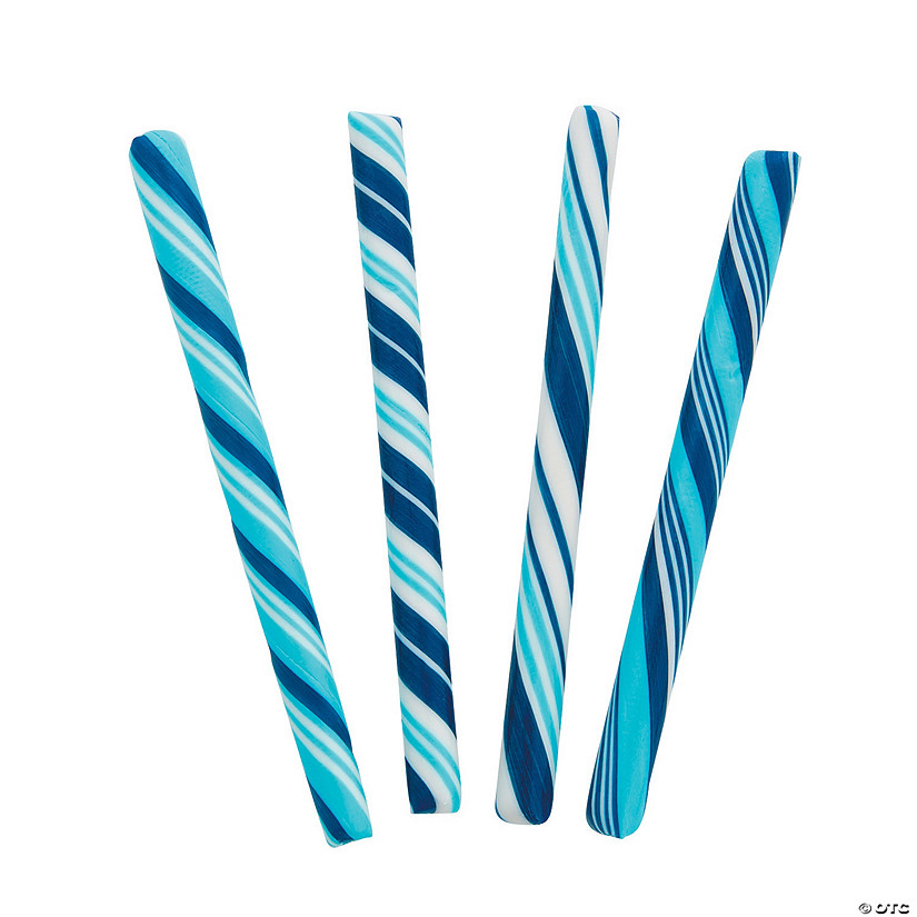 4 1/2" 2 lbs. Winter Blueberry Hard Candy Sticks - 80 Pc. Image