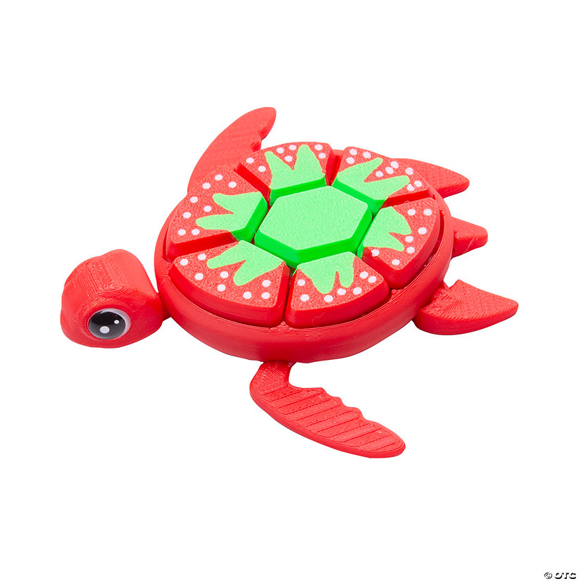 4 1/2&quot; 3D-Printed Plastic Strawberry-Themed Turtle Fidget Toy Image