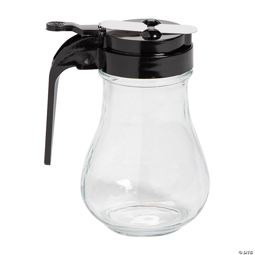 4 1/2" 6 oz. Glass Syrup Dispensers with Handled Lid - 3 Pc. Image