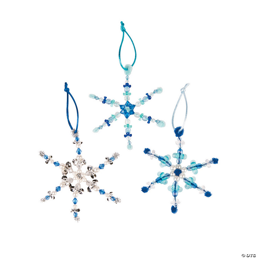 4 1/2" Beaded Snowflake Christmas Ornament Craft Kit - Makes 24 Image