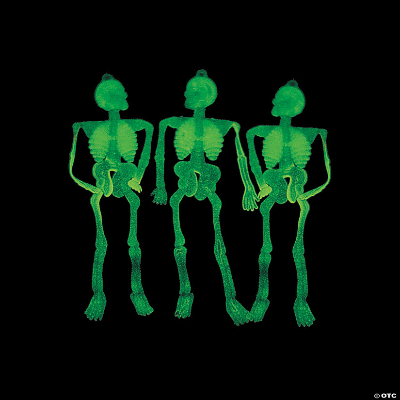 4 1/2" Bulk 144 Pc. Classic Glow-in-the-Dark Vinyl Skeletons Image
