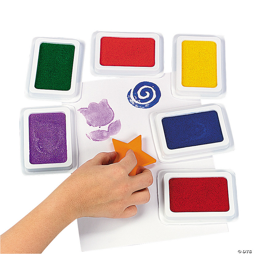 4 1/2" Classic Bright Colors Washable Stamp Pad Set &#8211; 6 Pc. Image