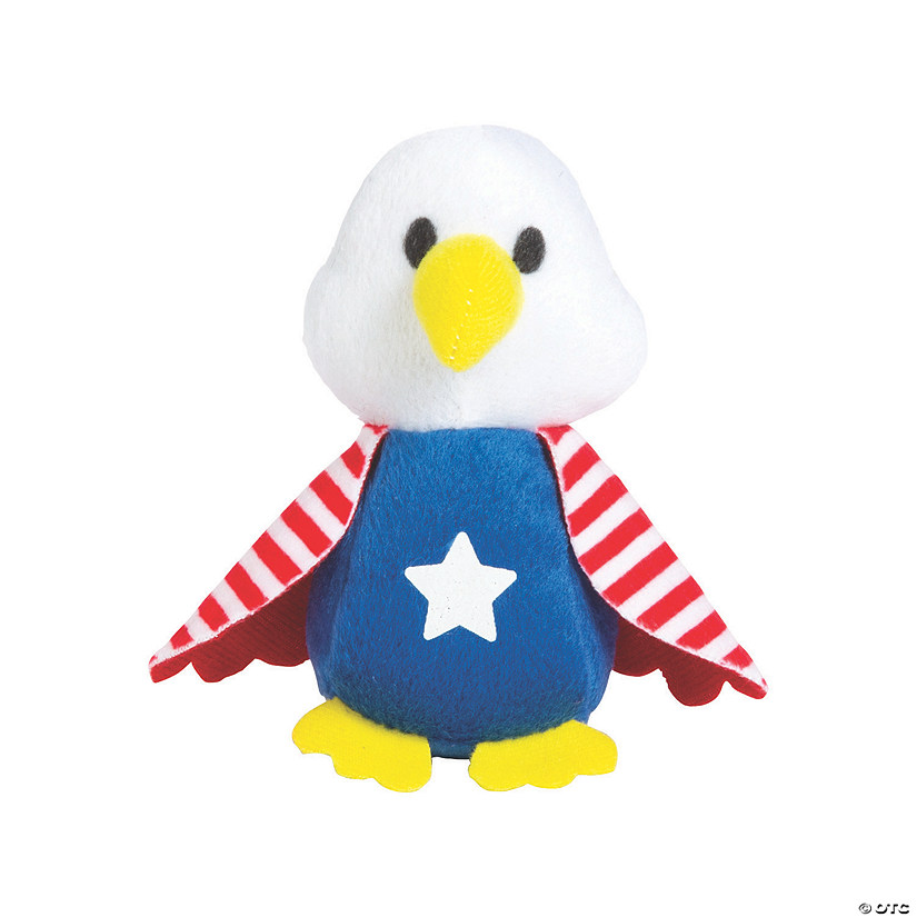 4 1/2" Festive Patriotic Classic Plush Stuffed Bald Eagles - 12 Pc. Image