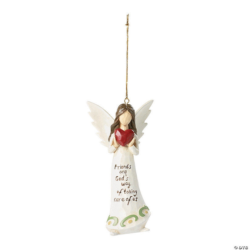 4 1/2" Friends Are God&#8217;s Way Angel Resin Christmas Ornament Image