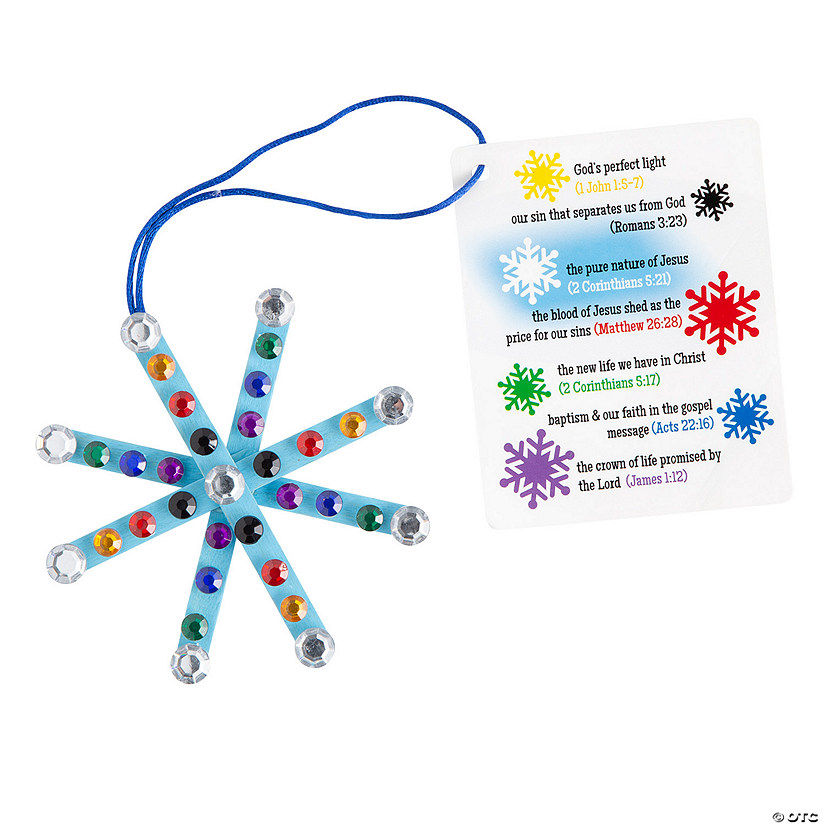 4 1/2" The Salvation Story Craft Stick Snowflake Christmas Ornament Craft Kit - Makes 12 Image