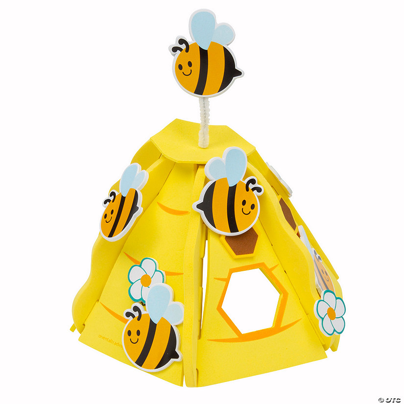 4 1/2&quot; x 4 1/2&quot; 3D Beehive with Bees Foam Craft Kit - Makes 12 Image