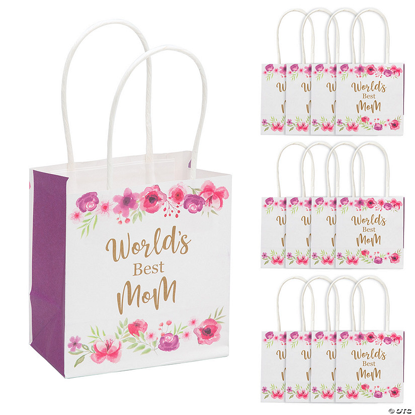 4 1/2" x 4 3/4" Small Mother&#8217;s Day Paper Gift Bags - 12 Pc. Image
