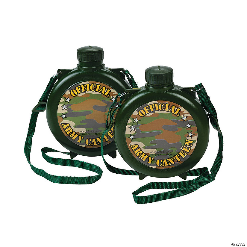 4 1/2" x 5 1/2" 15 oz. Camouflage BPA-Free Plastic Canteens - 12 Pc. Image