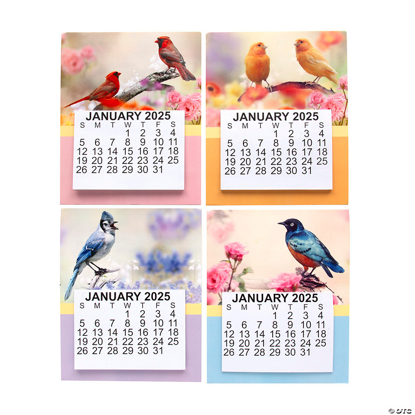 4 1/2" x 5 1/2" 2025 Large Print Bird Paper Calendar Magnets &#8211; 12 Pc. Image