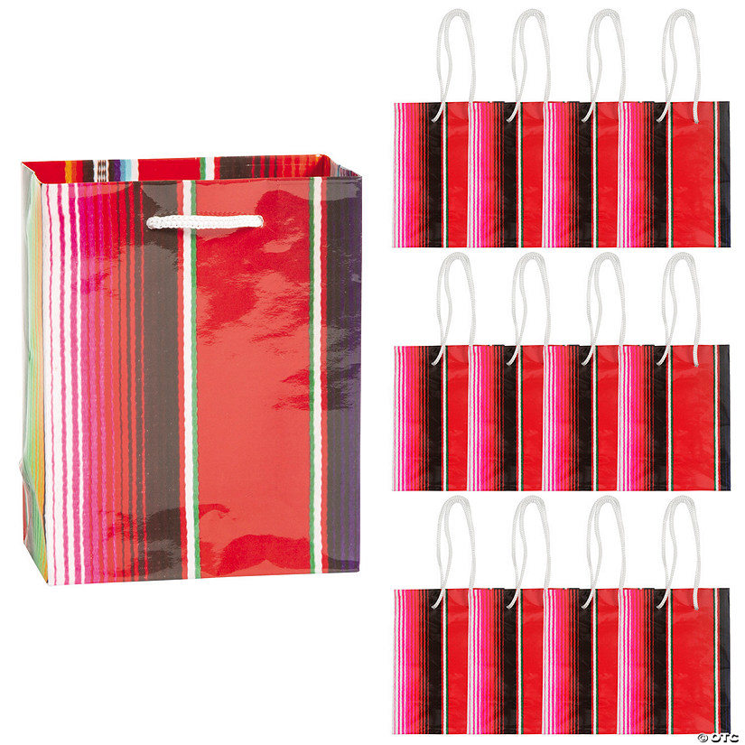 4 1/2" x 5 1/2" Small Fiesta Paper Gift Bags - 12 Pc. Image