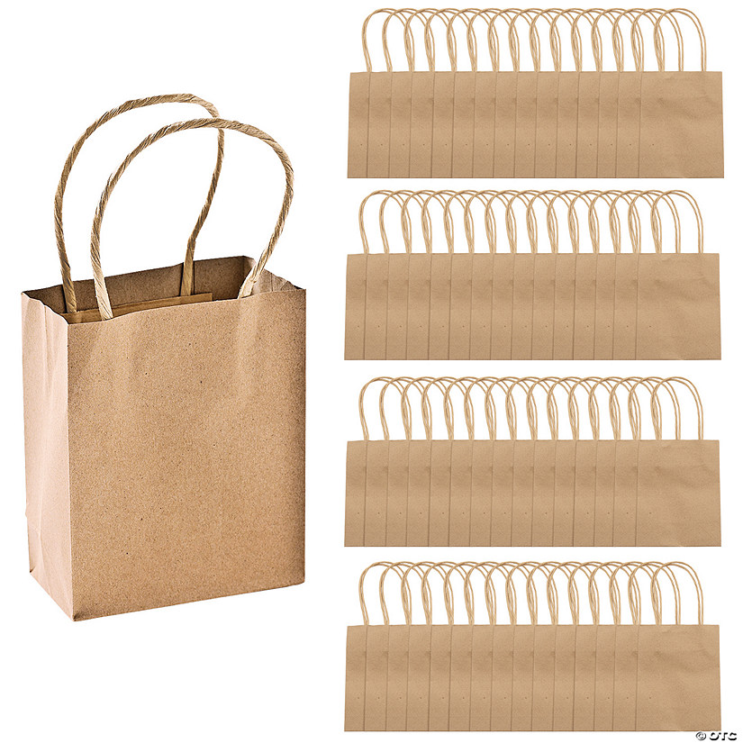 4 1/2" x 5 3/4" Bulk 60 Pc. Small Kraft Paper Gift Bags Image