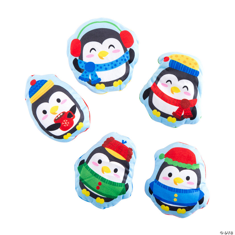 4 1/2" x 5" Bulk 50 Pc. Christmas Stuffed Flat Penguin Assortment Image