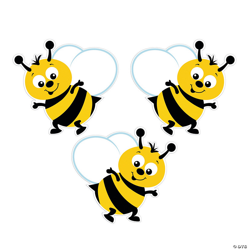 4 1/4" Happy Bumblebee Cardstock Bulletin Board Cutouts - 48 Pc. Image