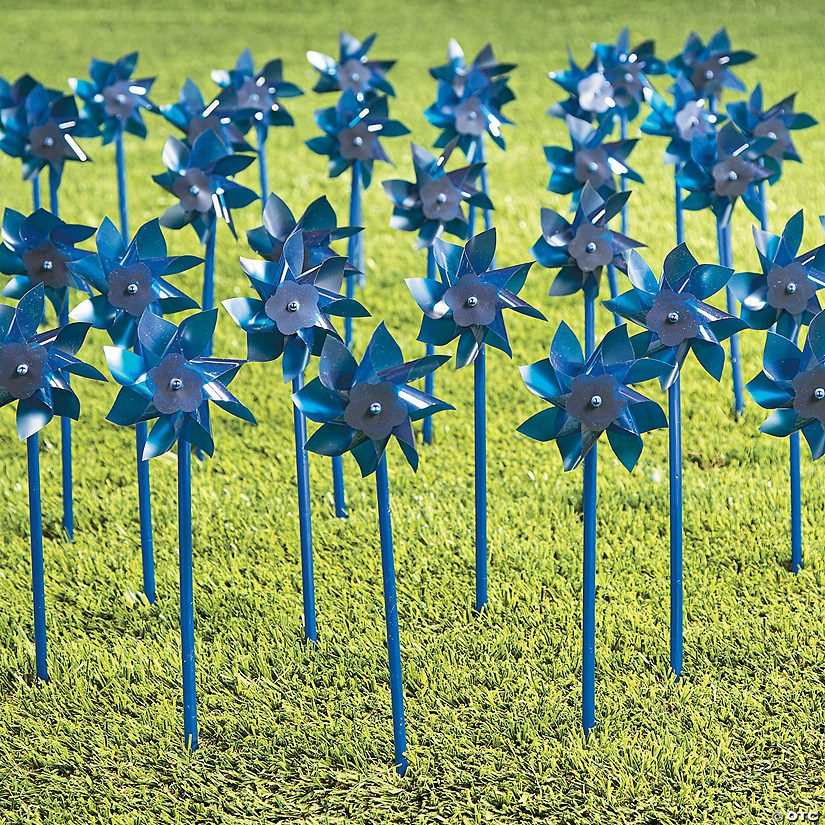 4 1/4" x 10 1/2" Bulk 144 Pc. Blue Plastic Pinwheel Decorations Image