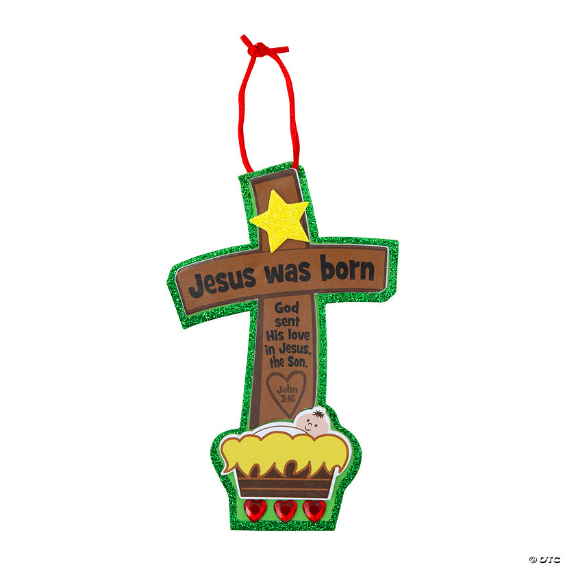 4 1/4" x 3 1/2" Jesus Was Born Christmas Ornament Craft Kit - Makes 12 Image