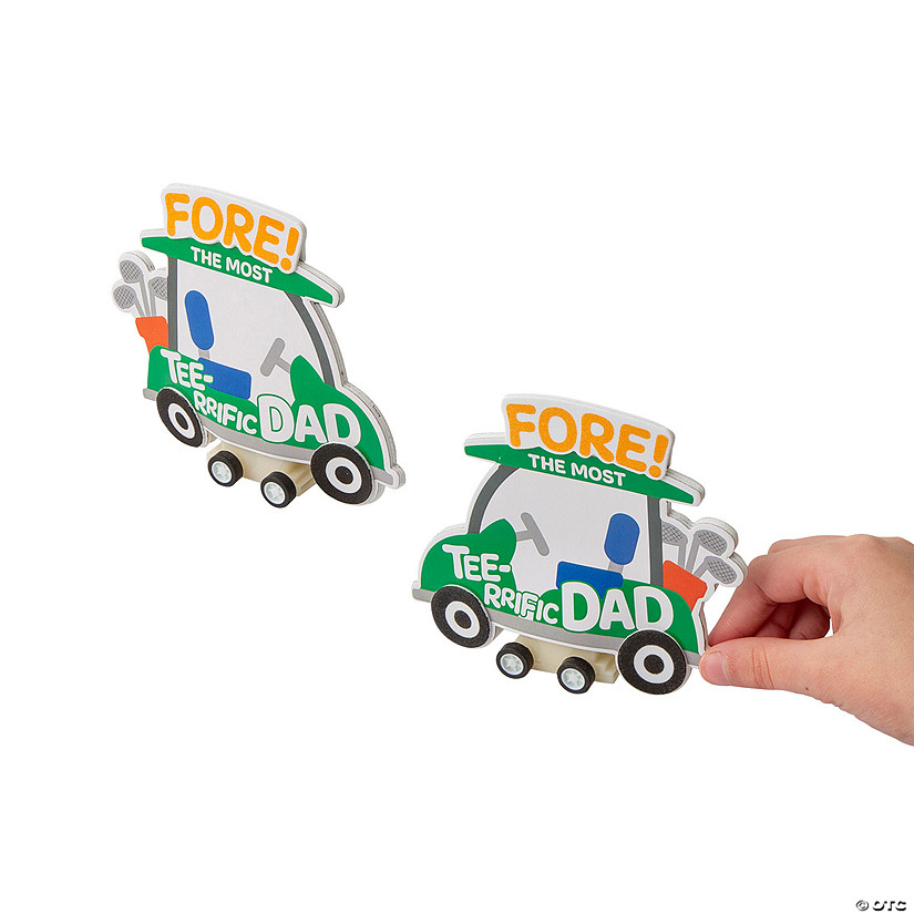 4 1/4&quot; x 4&quot; Father's Day Golf Cart Pull-Back Craft Kit - Makes 12 Image