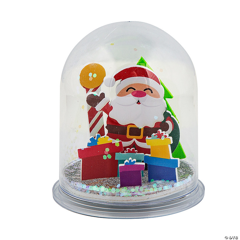 4 1/4" x 5" Santa & Presents Christmas Snow Globe Craft Kit - Makes 6 Image