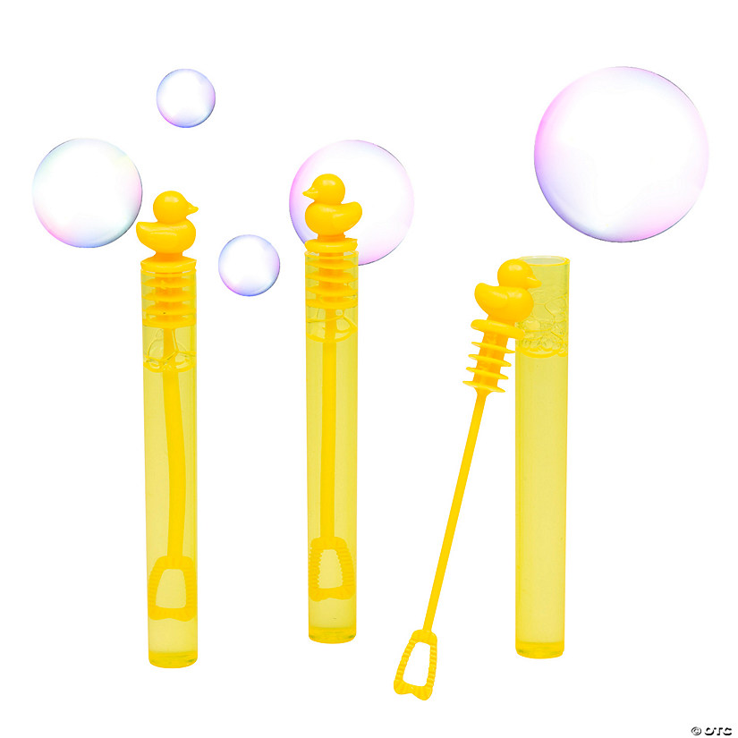 4 1/4" Yellow Duck Plastic Bubble Tubes - 24 Pc. Image