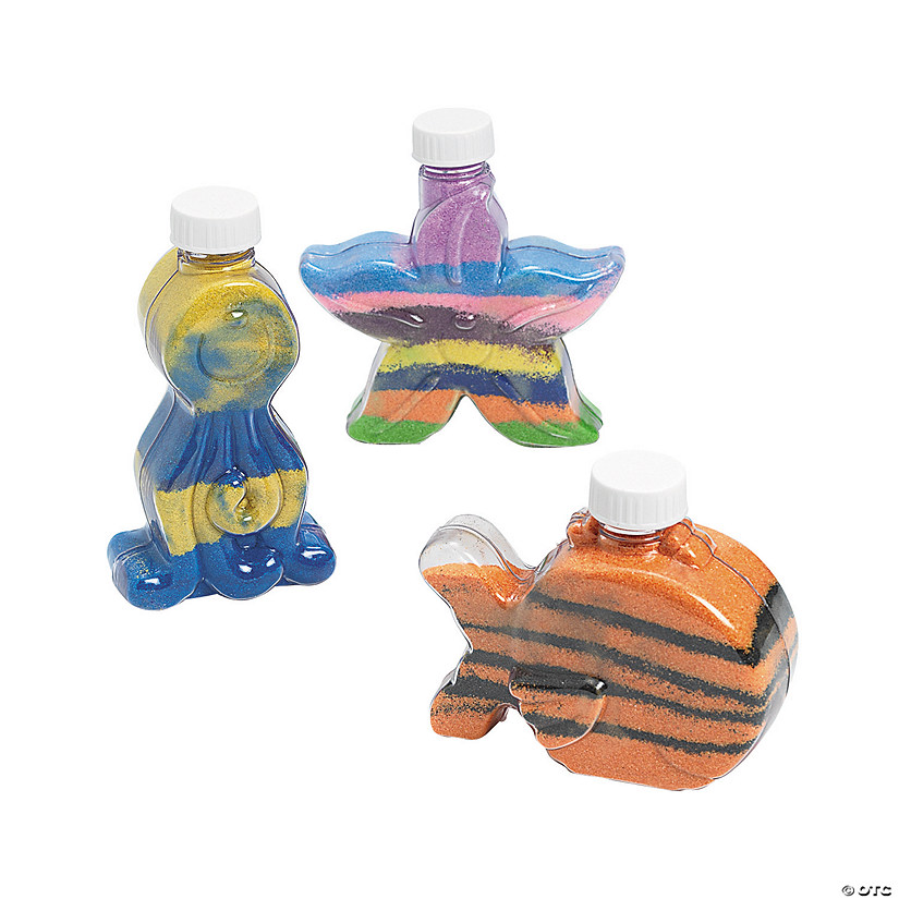 4 3/4" - 5 1/4" Under the Sea Sand Art Plastic Bottles - 12 Pc. Image