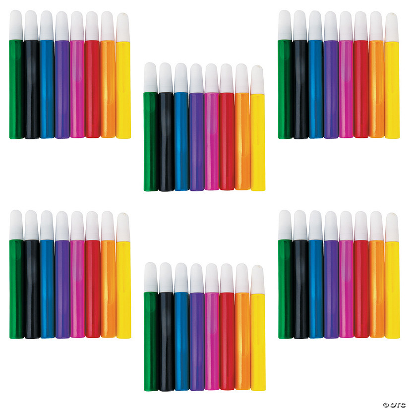 4 3/4" Bulk 72 Pc. 8-Color Everyday Fun Plastic Suncatcher Paint Pens Image
