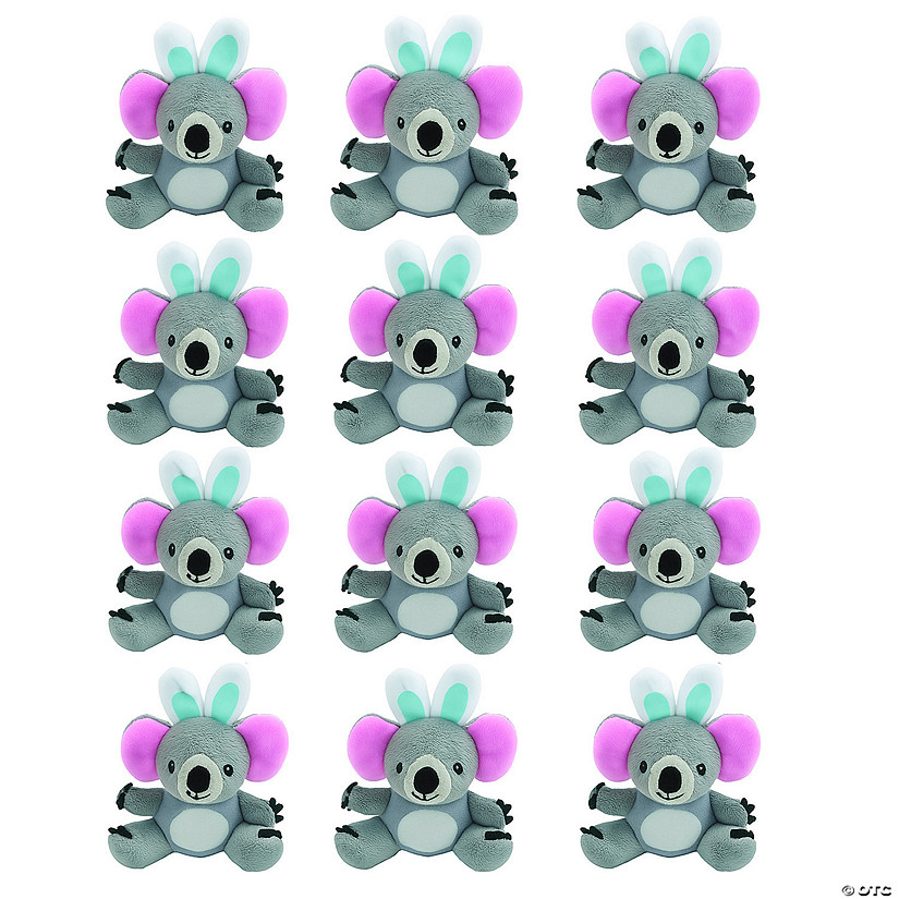 4 3/4" Easter Stuffed Koalas with Bunny Ears - 12 Pc. Image