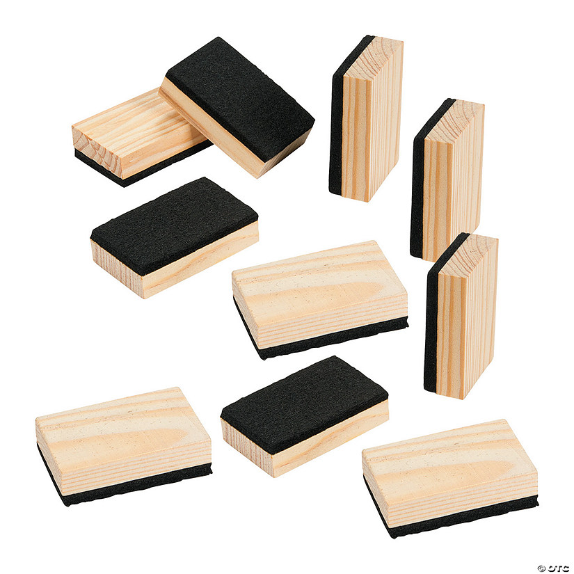 4 3/4" x 1 1/4" Bulk 96 Pc. Mini Wood Dry Eraser Classroom Supplies Image