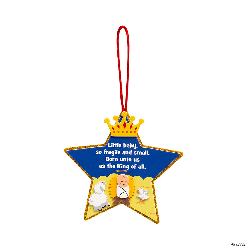 4 3/4" x 4 3/4" Born The King Christmas Ornament Craft Kit - Makes 12 Image