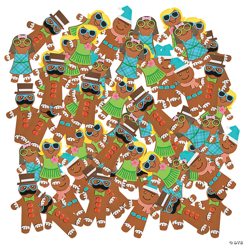 4 3/4" x 6 1/2" Bulk Silly Gingerbread Character Magnet Craft Kit - Makes 144 Image