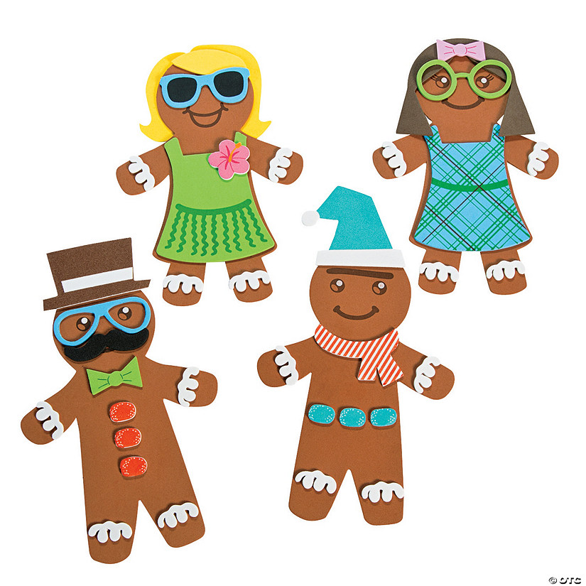 4 3/4" x 6 1/2" Silly Gingerbread Magnet Craft Kit - Makes 12 Image