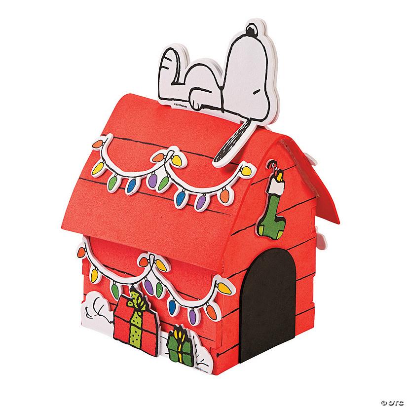 4 3/4" x 7 1/2" Peanuts&#174; 3D Snoopy&#8217;s Christmas Dog House Craft Kit - Makes 12 Image