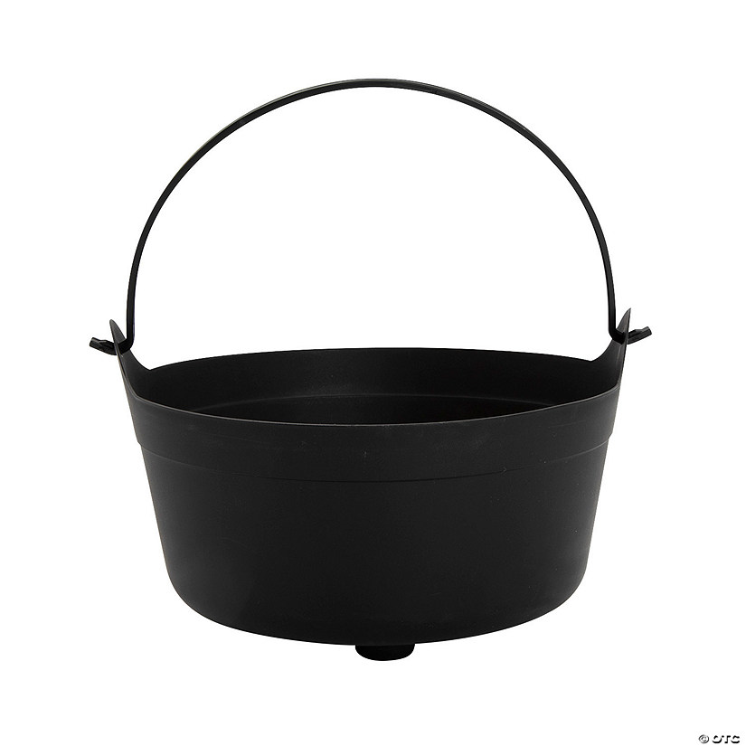 4 3/4" x 9" Black Plastic Cauldron Trick-Or-Treat Buckets - 12 Pc. Image