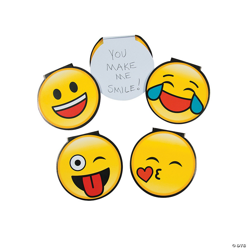 4" 30 pg. Assorted Yellow Emoji Face Paper Notepads - 24 Pc. Image