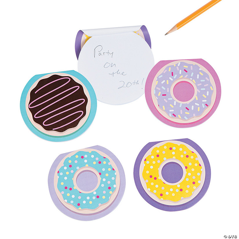 4" 30 pg. Donut Sprinkles Multicolor Paper Notepads - 24 Pc. Image