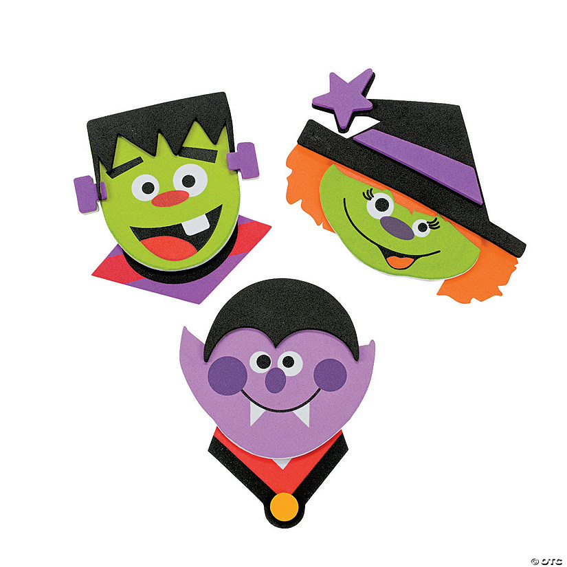 4" - 4 3/4" Halloween Character Face Magnet Craft Kit - Makes 12 Image